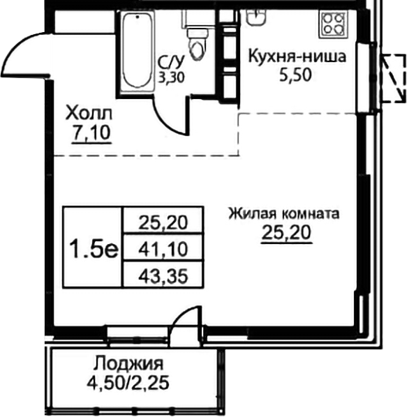 Квартира 66b620f2504c5cd238fea73a