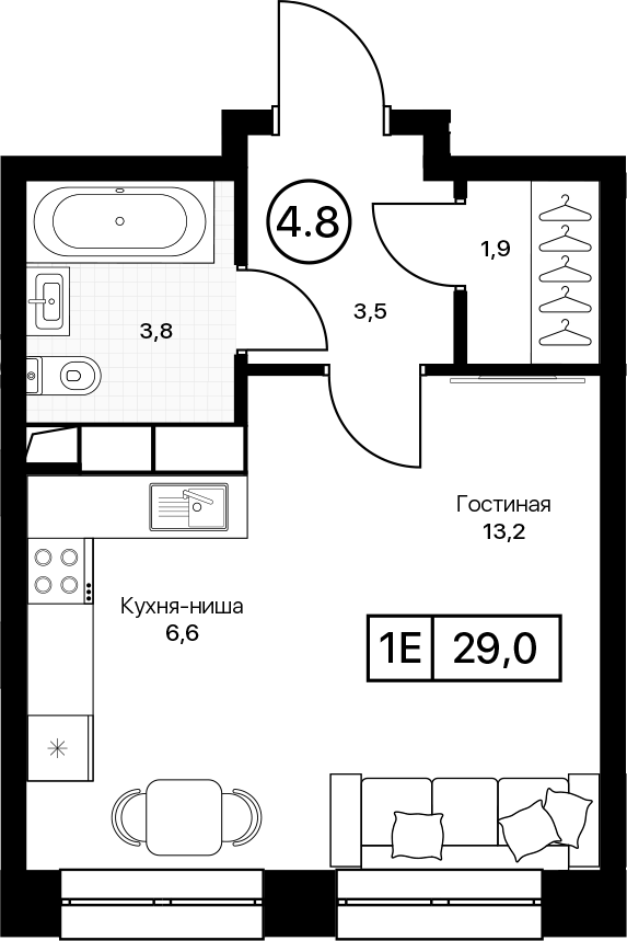 Квартира 67b2eadf7db34201292c22b8