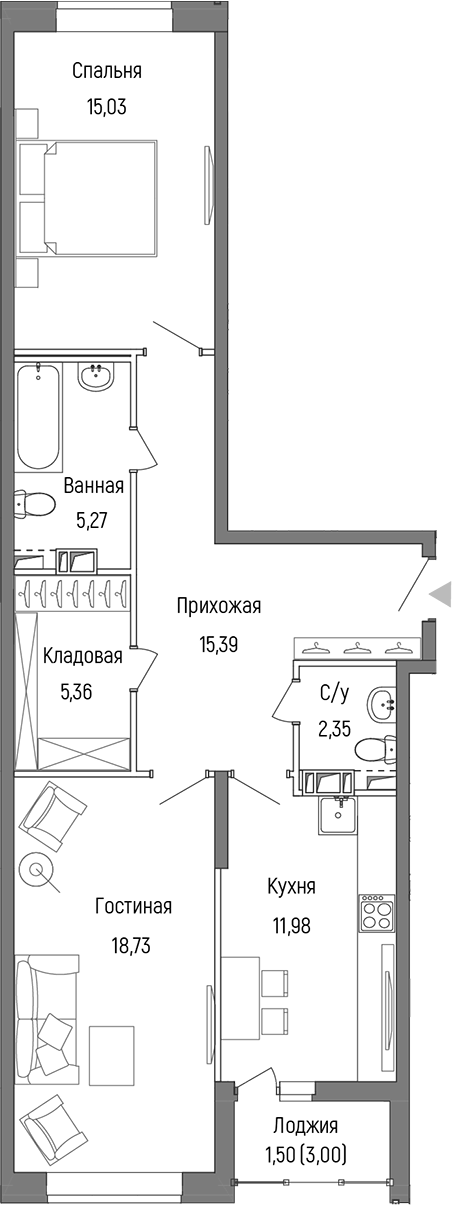 Квартира 66d9abb0fab2ec0fd419f3d2