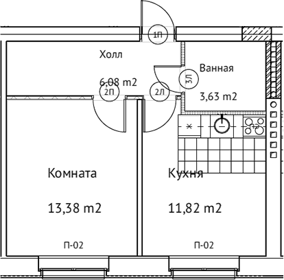 Фото: Квартира 65d7084dc2613692f5d5d8b5