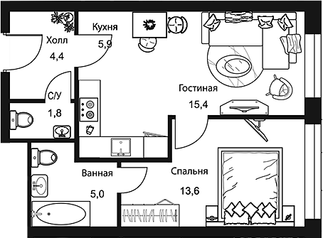 Квартира 672627d08fee1de0c51d4d3b