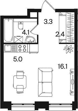 Фото: Квартира 66fe8df45f809d5c6f8fda3c