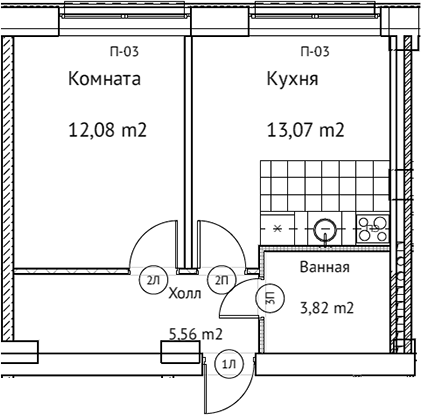 Фото: Квартира 65d6f6a89c58af78f4860952